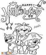 Paw Patrol Halloween Coloring Pages Kids Print Printable sketch template