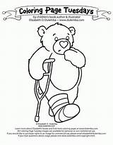 Coloring Pages Well Soon Foot Bear Printable Nate Clipart Leg Sick Cards Big Kids Feels Template Card Sheets Library Adult sketch template