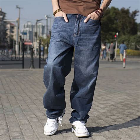 size    mens loose baggy hip hop jeans pants brand big size