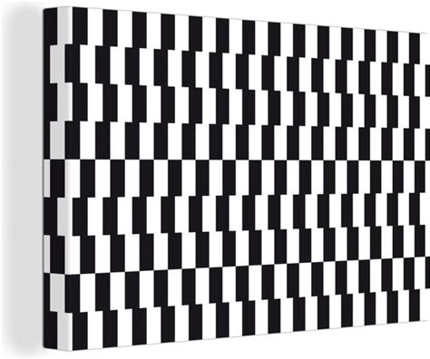 canvas schilderijen optische illusie zwarte vlakken  cm wanddecoratie bolcom