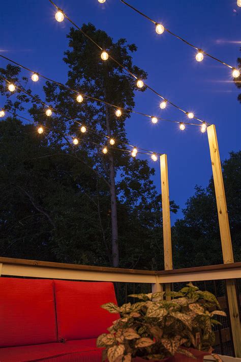 hanging patio string lights  pattern  perfection