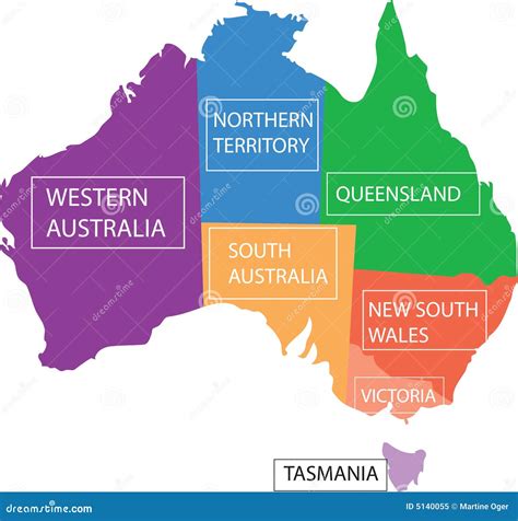 prowincje australii ilustracja wektor ilustracja zlozonej  mapa