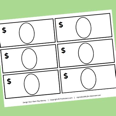 pretend play writing printables play money template money template