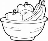 Fruit Bowl Basket Coloring Drawing Pages Printable Food Kids Drawings Draw Bowls Easy Still Life Step Fruits Frutas Vegetables Getdrawings sketch template