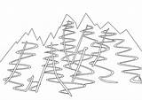 Ski Maze Lift Slope Mountain Drawing Left Right Getdrawings Easy sketch template