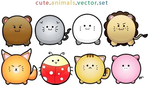 cute cartoon animals vector  vector  adobe illustrator ai ai