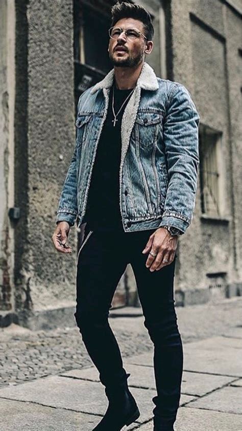 23 jeans jacket outfits you ll love winter outfits men stylish men