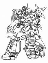 Gundam Zaku Kolorowanki Lineart Bestcoloringpagesforkids sketch template