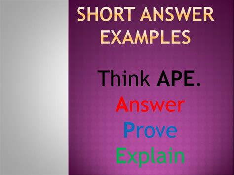short answer examples powerpoint    id