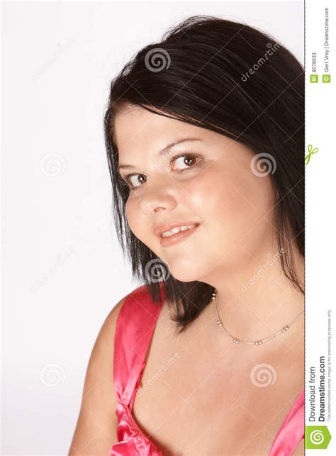 Wry Smile Stock Image Image Of Adult Brunette Pink