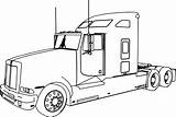 Kenworth Trailer Truck Coloring Pages Semi Drawing Peterbilt Freightliner Tractor Sketch T600 Flatbed Horse Printable Para Dibujos Side Wheeler Trucks sketch template