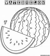 Watermelon Coloring Pages Drawing Kids Getdrawings Fruit sketch template