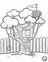 Coloring Pages Treehouse Color Printable Squarespace Adventure sketch template