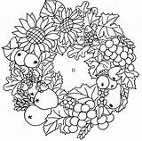 Coloring Wreaths Pages Wreath Icolor Adult Fall Colouring sketch template
