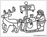 Sleigh North Santa Pole Coloring Pulled Pages Drawing Color Getdrawings Print sketch template