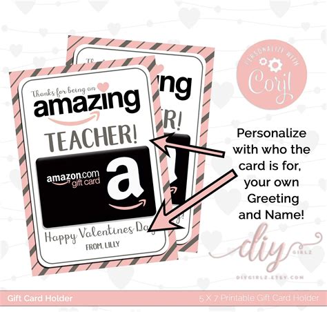 instant  teacher gift card amazon gift card holder etsy