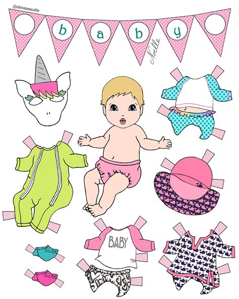baby paper doll set printable paper dolls baby shower giftdecor