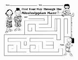 Lenape Maze Worksheets Mississippian sketch template