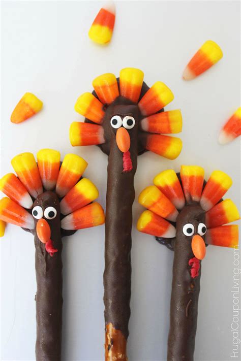easy turkey pretzels thanksgiving kids food craft