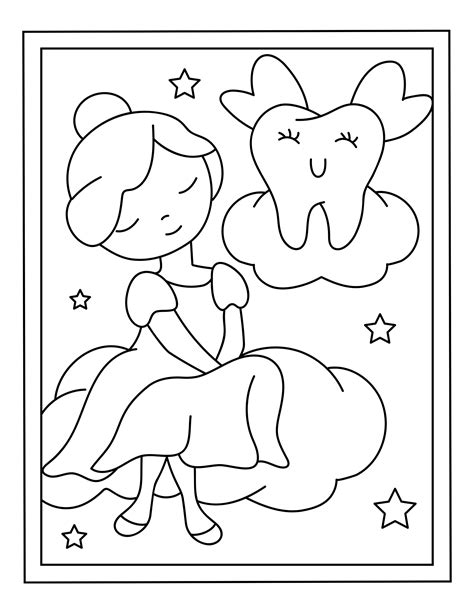 tooth fairy printable  coloring pages etsy australia