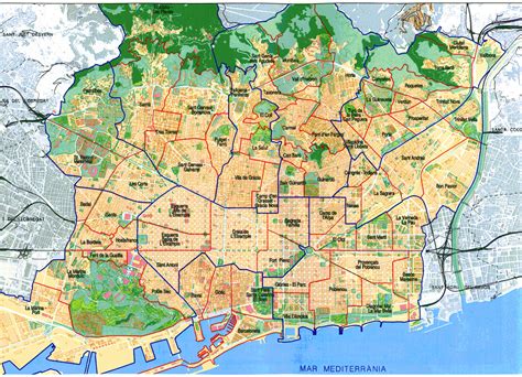 maps  barcelona neighbourhoods mapaowjecom