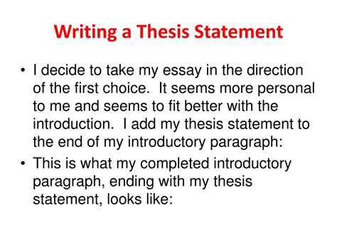 writing  thesis statement powerpoint