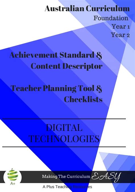 australian curriculum checklists digital technologies