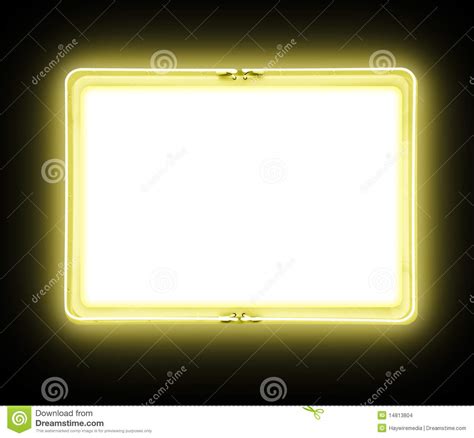 yellow blank neon sign glowing stock images image