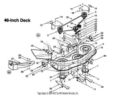 mtd aih  parts diagram  deck assembly