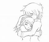 Hugging Pencil Hug sketch template