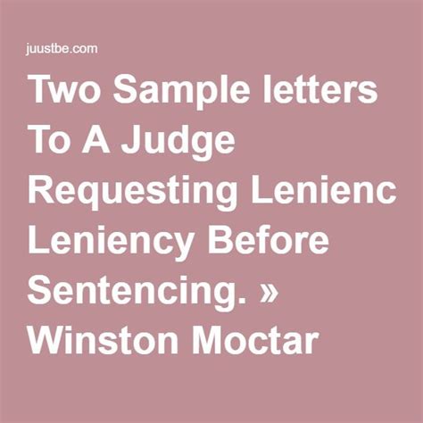 letter   judge  leniency   write  early