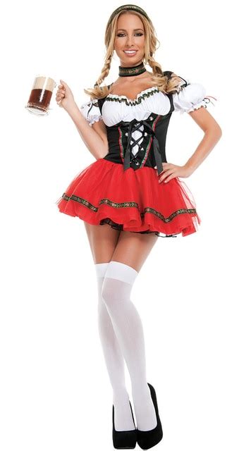 Adult Women German Bavaria Oktoberfest Costume Sexy Beer Girl Dirndl