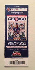 chicago cubs season ticket stub aug   wrigley field