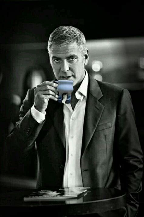 George Clooney Sexily Drinking A Fresh Espresso From A Santino And Co
