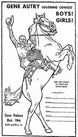 Gene Autry Coloring Contest 1955 sketch template