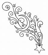 Shooting Star Coloring Pages Drawing Stars Tattoo Line Moon Falling Deviantart Drawings Adults Tattoos Nautical Clipart Cliparts Designs Printable Sketches sketch template