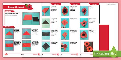 poppy origami craft instructions teacher  twinkl