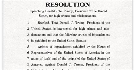 read the articles of impeachment against president trump the new york