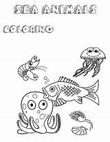 Sea Animals Coloring Printable Pages Above Click sketch template