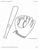 Coloring Bat Pages Ball Baseball Glove Sports Color Visit Getcolorings Printable Getdrawings sketch template