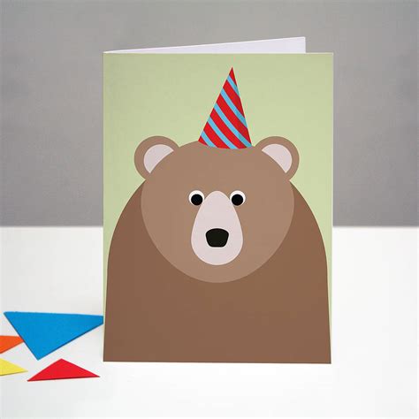 Party Bear Birthday Card By One Little Dicky Bird