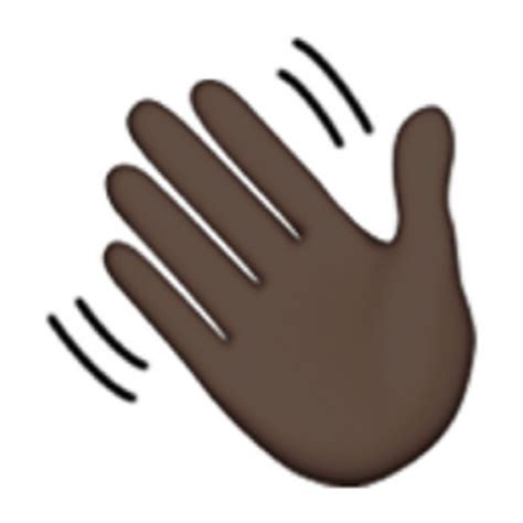 black waving hand sign emoji ufb ufff