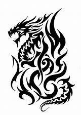 Tribal Dragon Fire Tattoos Clipart Tattoo Drawing Flame Designs Breathing Flames Trace Cliparts Clip Drawings Celtic Rider Kamen Simple Deviantart sketch template