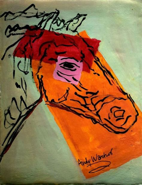 Vintage Abstract Canvas Signed Andy Warhol Modern Old