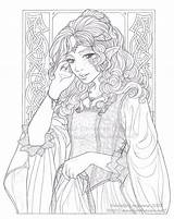 Coloring Adult Fairy Elf Pages Fantasy Printable Princess Drawings Books Choose Board Elven sketch template