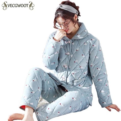 women s sleep and lounge pajama sets coral fleece 2019 new plus velvet