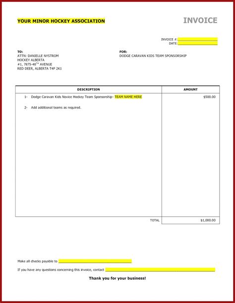 Printable Word Document Invoice Template Templates Printable Download