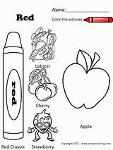 Red Coloring Printable Pages Color Worksheets Worksheet Objects Spanish Kindergarten Preschool Kids Printables Colors Clipart Quality High Popular Number Template sketch template