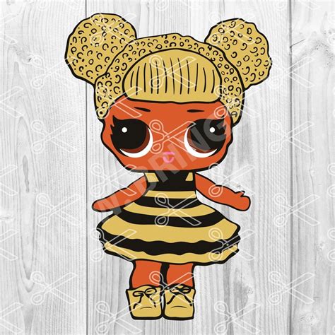 bumblebee glitter queen bee surprise lol doll svg dxf png eps