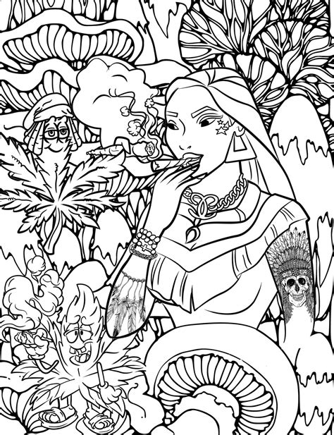 princess stoner coloring book  psychedelic coloring book etsy